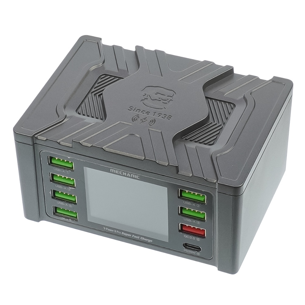 �������� ������� � ���������� ���������� ������� Mechanic V- Power 8 Pro 110W (6 USB 2.4�/ 1 USB QC 3A/ 1 Type C - PD 20W/ Wireless fast charging 15W)