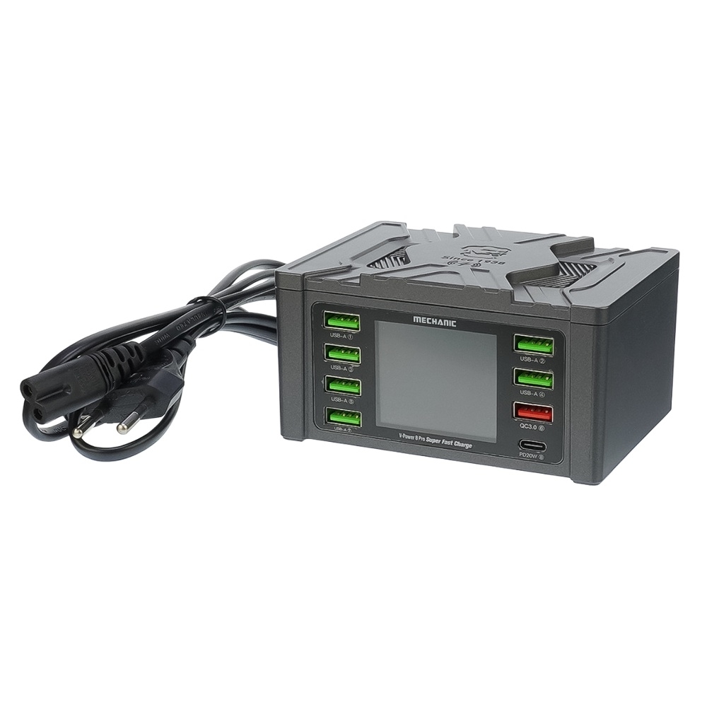 �������� ������� � ���������� ���������� ������� Mechanic V- Power 8 Pro 110W (6 USB 2.4�/ 1 USB QC 3A/ 1 Type C - PD 20W/ Wireless fast charging 15W)