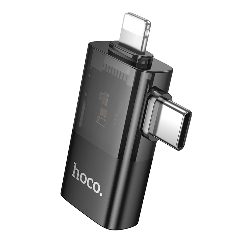 ������� ���������� Hoco UA36E 2�1 Lightning/ Type-C to USB black