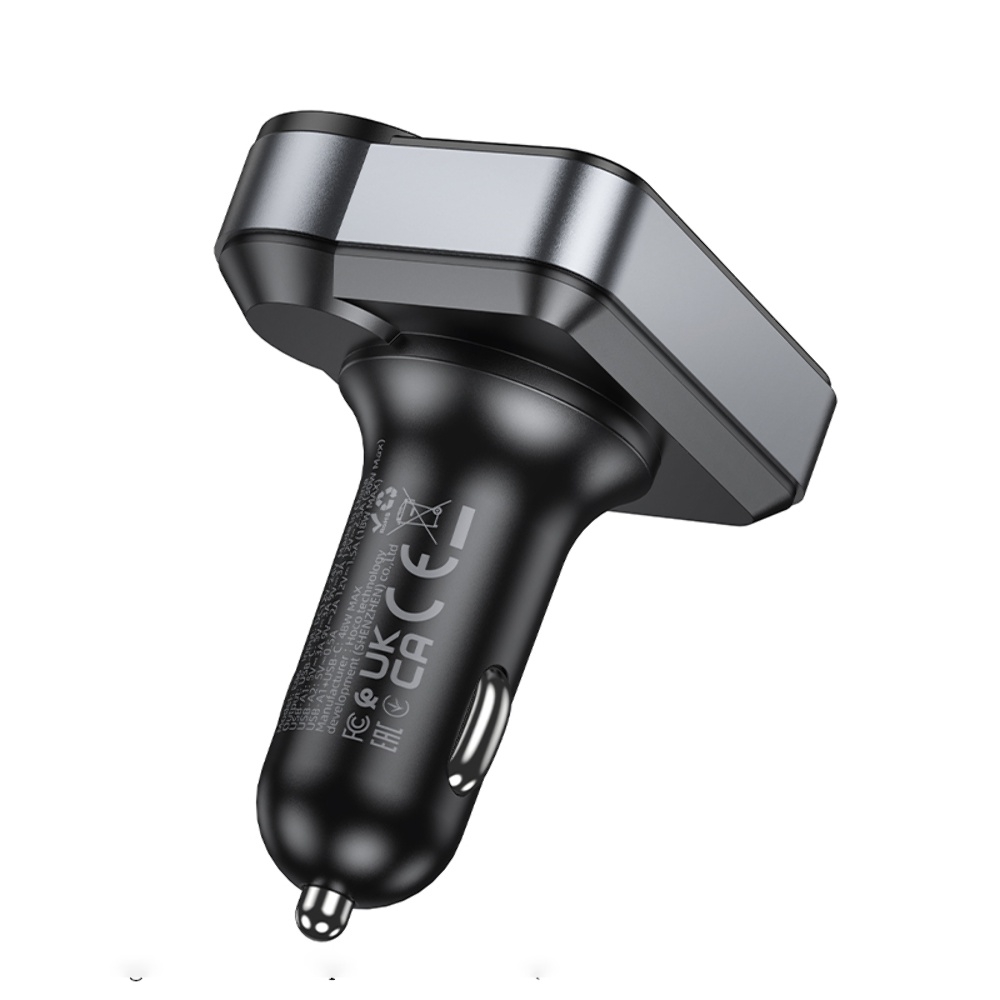 ������������� �������� ���������� Hoco E86 2 USB/ Type-C 48W PD QC 30W c �������� � FM-����������� black