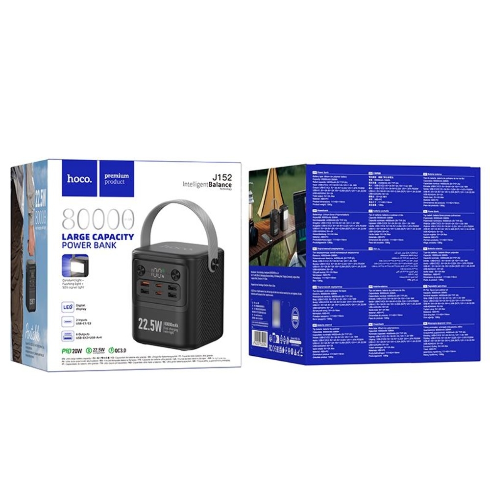 Power bank Hoco J152 80000mAh 22.5W/ PD 20W black
