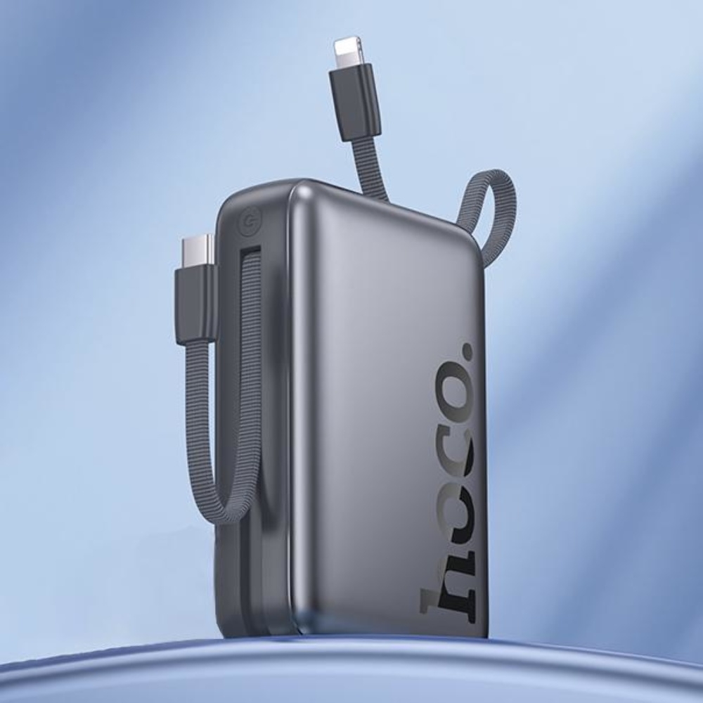 Power bank Hoco Q39 20000mAh 22.5W+PD 20W + ������ 2�1 Type-C/ Lightning metal grey