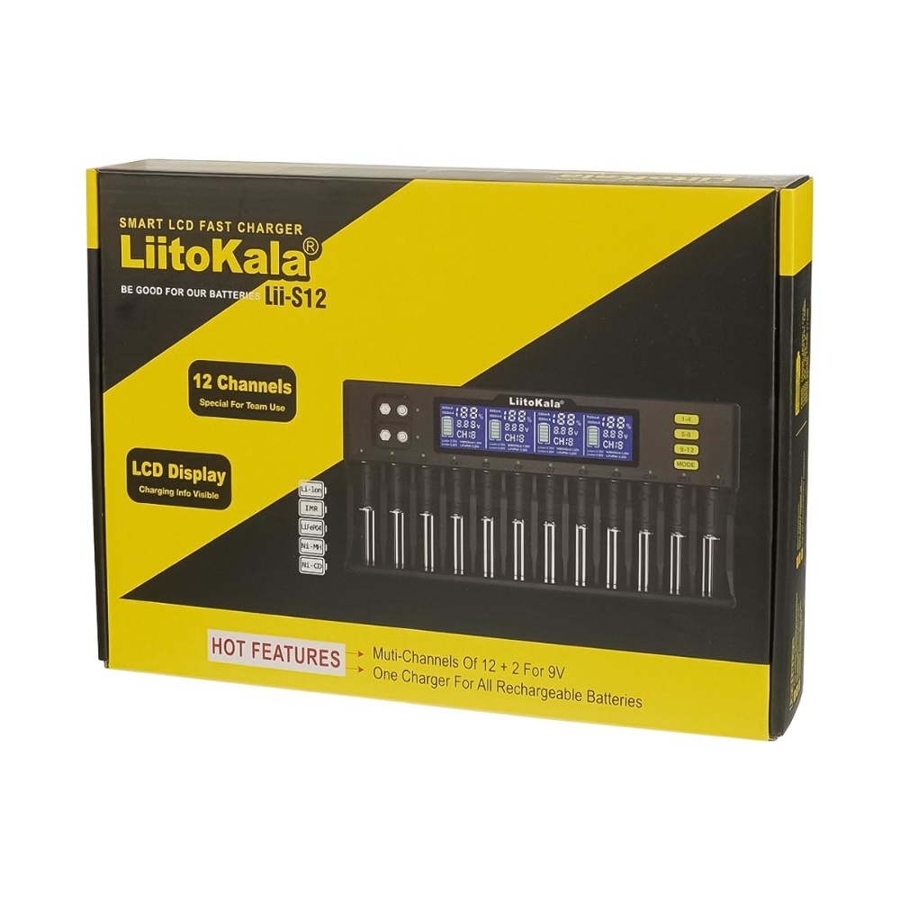 ������������� �������� ���������� � �������� LiitoKala Lii-S12 ��� ������������� 18650/ ��/ ��� � ������, 12 ������