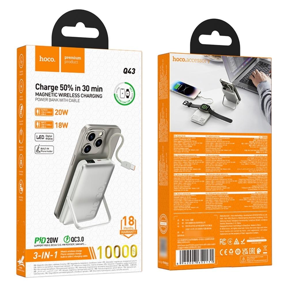 Power bank Hoco Q43 3�1 10000mAh PD 20W silver