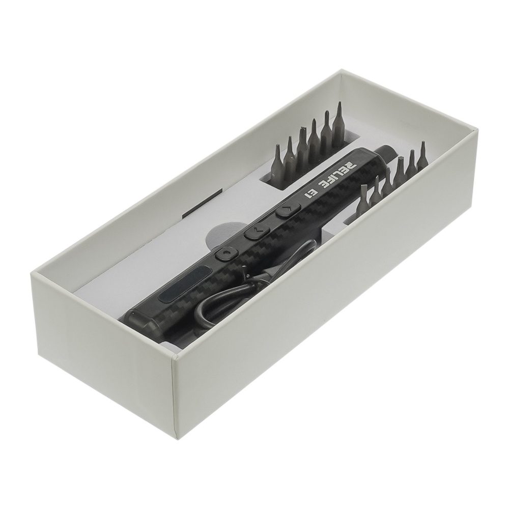 �������������� ������� Relife E1 Carbon c LED ���������� � ������������ ��������� ������� (12 ���, USB-Type-C)