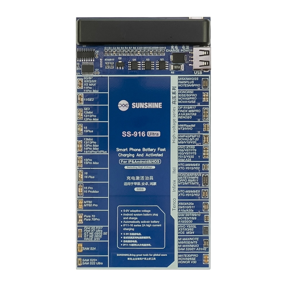 ����� ��������� � ������� ������������� Sunshine SS-916 Ultra ����. ���. (8G-16 PM, HUA, OPPO, VIVO, MI, HTC, SAM; ������ Type-C/ USB A/ �������� ��)