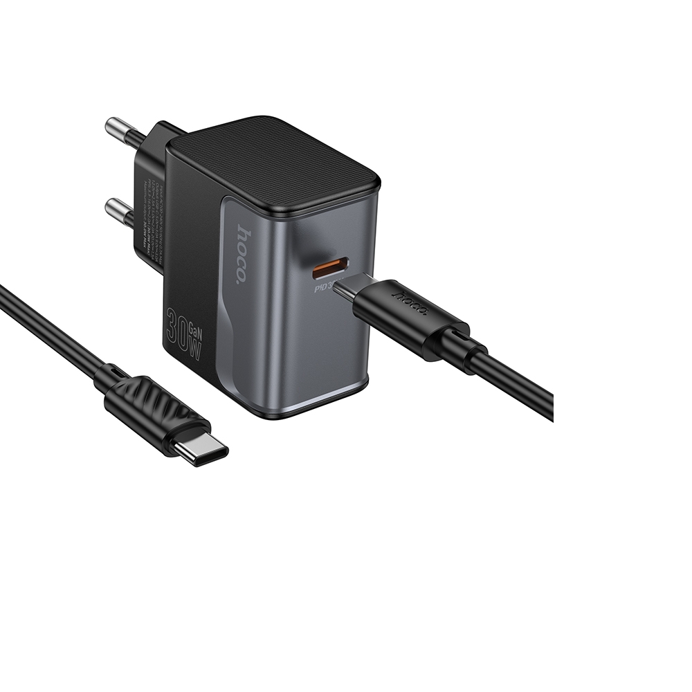 ������� �������� ���������� Hoco CS72A Type-C PD 30W midnight black + ������ Type-C to Type-C