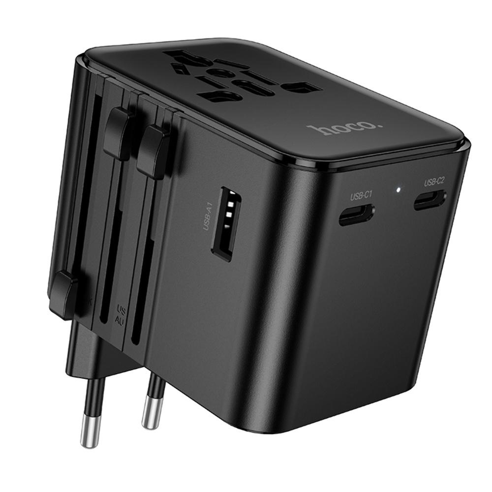 ������� �������� ���������� Hoco AC30 2 USB/ 2 Type-C CN to EU black