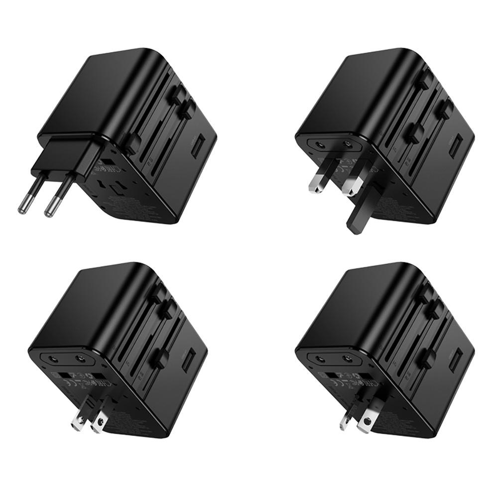 ������� �������� ���������� Hoco AC30 2 USB/ 2 Type-C CN to EU black