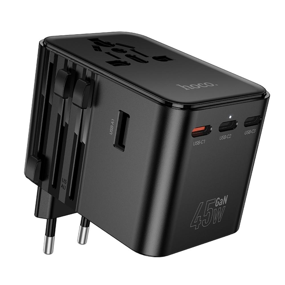 ������� �������� ���������� Hoco AC32 2 USB/ 3 Type-C PD 45W black