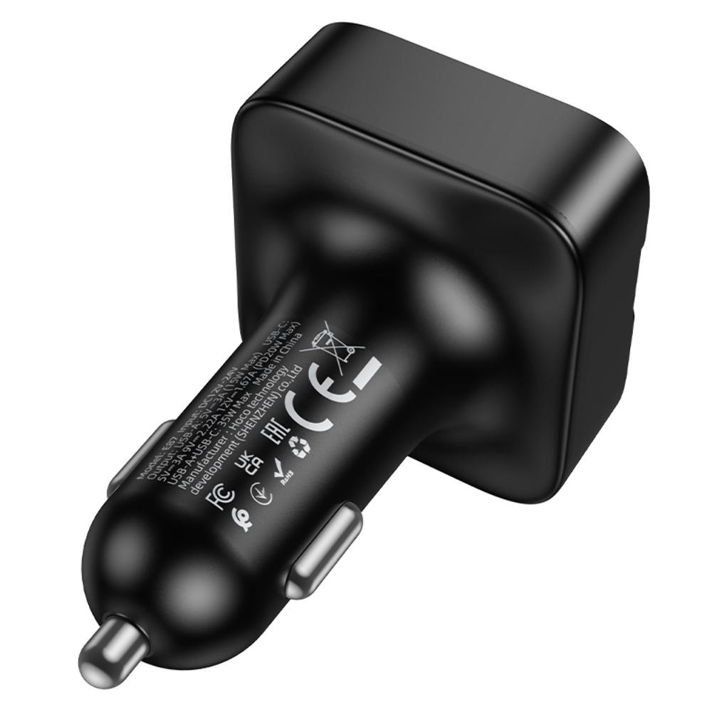 ������������� �������� ���������� Hoco E87 USB/ Type-C 35W c �������� � FM-����������� black