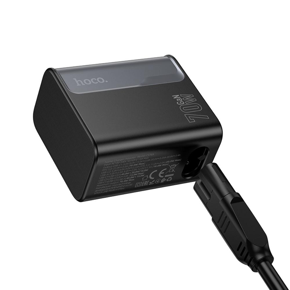 ������� �������� ���������� Hoco CS76A USB/ 2 Type-C PD 70W midnight black