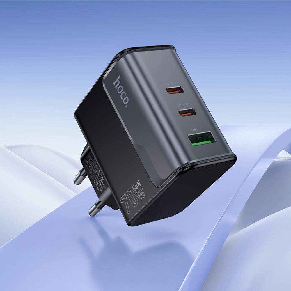 ������� �������� ���������� Hoco CS75A USB/ 2 Type-C PD 70W midnight black