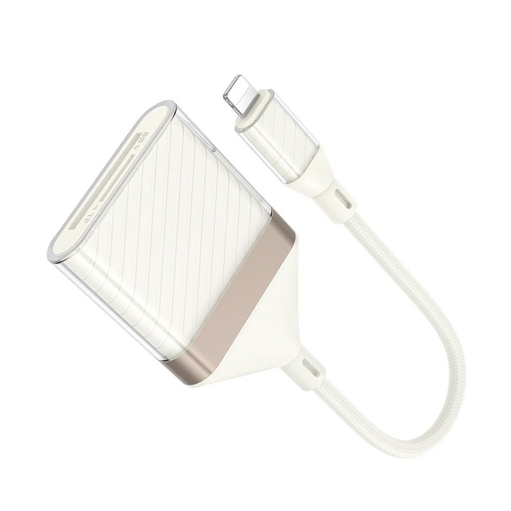 ������� ���������� Hoco UA40 2-in-1 Lightning to TF/SD apricot