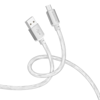 USB-кабель Borofone BX95, USB на MicroUSB, 100 см, серебристый