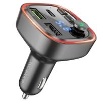������������� �������� ������� Borofone BC48, 2 USB, 1 Type-C, Quick Charge 3.0, + c FM-�����������, ������ | �������, �������� ����������