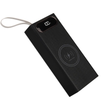 Корпус Multi-powerbank L16, под элементы 18650 до 16 шт, 22.5+15W, с беспроводной зарядкой и фонарём, чорний