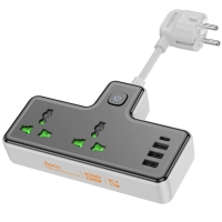 ������� �������� ����������-���������� Hoco AC11A, 3 USB, 1 Type-C, 2 �������, ������
