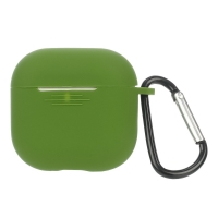 Чехол силиконовый с карабином для Apple AirPods/ AirPods 4 цвет 03 военно-зеленый