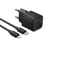 Сетевое зарядное устройство Hoco N66 Type-C PD 35W black + кабель Type-C to Lightning