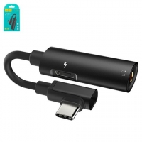 ������� Hoco LS19, � USB ���-C �� 3,5 �� 2 � 1, �� ������������ ������� ���������, USB ���-C, TRS 3.5 ��, ������, #6957531080749