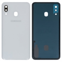 Задня кришка Samsung SM-A305 Galaxy A30, біла, із склом камери, Original (PRC) | корпус, задняя панель аккумулятора, АКБ, батареи