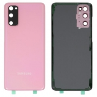 Задня кришка Samsung SM-G980 Galaxy S20, рожева, із склом камери, cloud pink, Original (PRC) | корпус, задняя панель аккумулятора, АКБ, батареи
