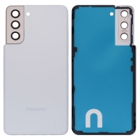 Задня кришка Samsung SM-G991 Galaxy S21 5G, біла, із склом камери, Original (PRC) | корпус, задняя панель аккумулятора, АКБ, батареи