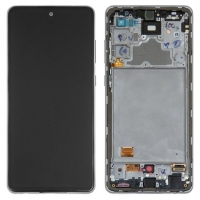 Дисплей Samsung SM-A725 Galaxy A72, SM-A726 Galaxy A72 5G, білий, с рамкой, Original, сервисная упаковка, original glass, #GH82-25624D/GH82-25463D/GH82-25460D/GH82-25849D