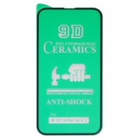 Защитная пленка Apple iPhone 13, iPhone 13 Pro, iPhone 14, Full Glue (клей по всей площади стекла), Ceramics, черная