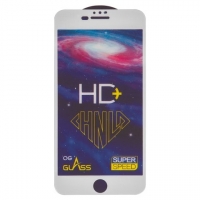 Захисне скло Apple iPhone 6 Plus, iPhone 6S Plus, iPhone 7 Plus, iPhone 8 Plus, біле, 0.33 мм, iNobi, Full Glue, клей на усій поверхні, HD+, сумісне з чохлом | Закаленное защитное стекло