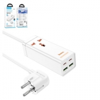 ������� �������� ���������� Hoco AC10A, Power Delivery (65 ��), ����, � ��������, 4 �����, GaN, #6942007601689