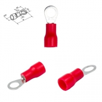 Наконечник RV1.25-4, 0,5-1,5 мм?, 4 мм, кольцевый, изолированный, красный, 10 шт.