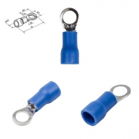 Наконечник RV1.25-4, 0,5-1,5 мм?, 4 мм, кольцевый, изолированный, синій, 10 шт.