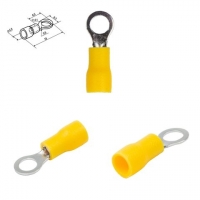 Наконечник RV1.25-4, 0,5-1,5 мм?, 4 мм, кольцевый, изолированный, желтый, 10 шт.