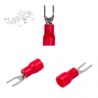 Наконечник SV1.25-3, 0,5-1,5 мм?, 3 мм, вилочный, изолированный, красный, 10 шт.