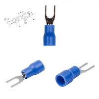 Наконечник SV1.25-3, 0,5-1,5 мм?, 3 мм, вилочный, изолированный, синій, 10 шт.