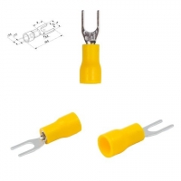 Наконечник SV1.25-3, 0,5-1,5 мм?, 3 мм, вилочный, изолированный, желтый, 10 шт.