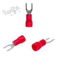 Наконечник SV1.25-3.5, 0,5-1,5 мм?, 3,5 мм, вилочный, изолированный, красный, 10 шт.