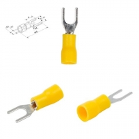 Наконечник SV1.25-3.5, 0,5-1,5 мм?, 3,5 мм, вилочный, изолированный, желтый, 10 шт.