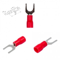 Наконечник SV1.25-5, 0,5-1,5 мм?, 5 мм, вилочный, изолированный, красный, 10 шт.