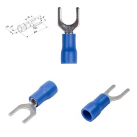 Наконечник SV1.25-5, 0,5-1,5 мм?, 5 мм, вилочный, изолированный, синій, 10 шт.