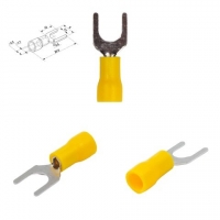 Наконечник SV1.25-5, 0,5-1,5 мм?, 5 мм, вилочный, изолированный, желтый, 10 шт.