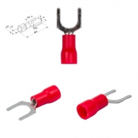 Наконечник SV1.25-6, 0,5-1,5 мм?, 6 мм, вилочный, изолированный, красный, 10 шт.