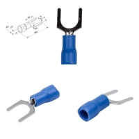 Наконечник SV1.25-6, 0,5-1,5 мм?, 6 мм, вилочный, изолированный, синій, 10 шт.