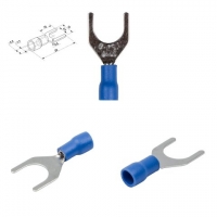 Наконечник SV1.25-8, 0,5-1,5 мм?, 8 мм, вилочный, изолированный, синій, 10 шт.