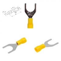 Наконечник SV1.25-8, 0,5-1,5 мм?, 8 мм, вилочный, изолированный, желтый, 10 шт.