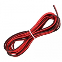 Провод в силиконовой изоляции 2x26AWG, 0,13 мм?, 1 м, черный, красный