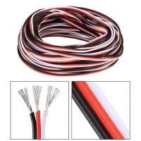 Сервокабель 3x26AWG, 0,13 мм?, 1 м, плоский, черный, красный, белый