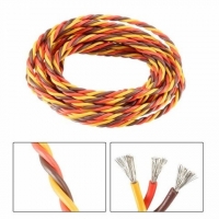 Сервокабель 3x22AWG, 0,33 мм?, 1 м, плетеный, оранжевый, коричневый, желтый